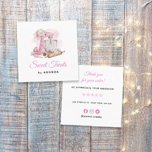 Sweet Leckereien Pink Danke Quadratische Visitenkarte