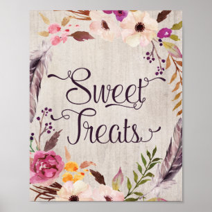 Sweet Leckereien Rustic Boho Floral Brautparty Sig Poster