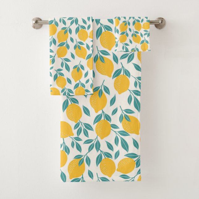 Sweet Lemon Branches Muster Badhandtuch Set (Insitu)