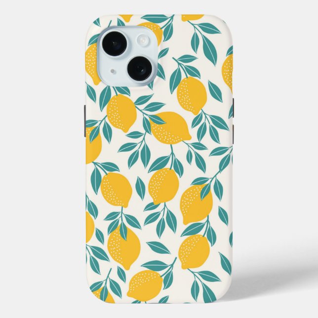 Sweet Lemon Branches Muster Case-Mate iPhone Hülle (Rückseite)