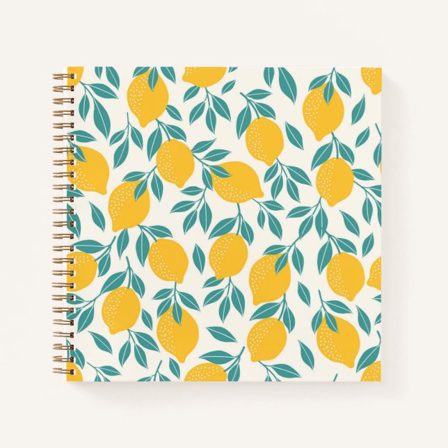 Sweet Lemon Branches Muster Notizbuch (Vorderseite)
