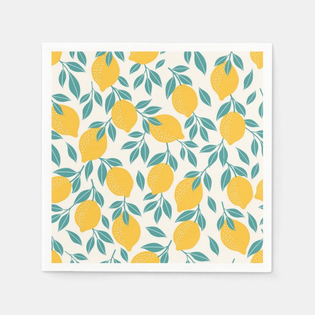 Sweet Lemon Branches Muster Serviette (Vorderseite)