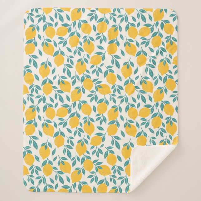 Sweet Lemon Branches Muster Sherpadecke (Vorderseite)