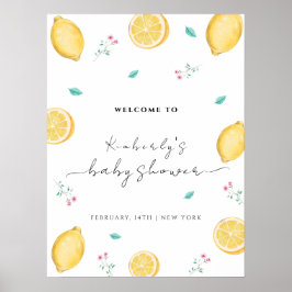Sweet Lemon Citrus Fruit Baby Dusche Willkommen Poster