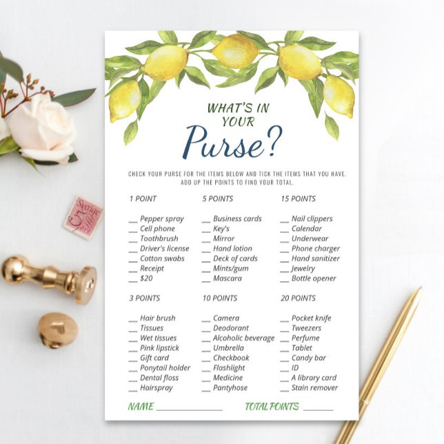 Sweet Lemon & Greenery Chic Brautparty Game (Von Creator hochgeladen)