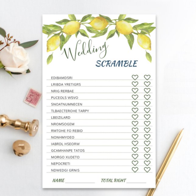 Sweet Lemons & Greenery Brautparty Game (Von Creator hochgeladen)