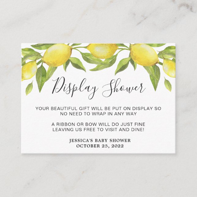 Sweet Lemons & Greenery Display Shower Card Begleitkarte (Vorderseite)