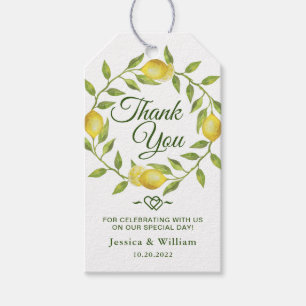 Sweet Lemons & Greenery Gastgeschenk Hochzeit Viel Geschenkanhänger