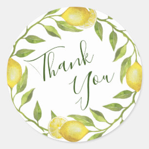 Sweet Lemons & Greenery Hochzeit im Wasser Runder Aufkleber