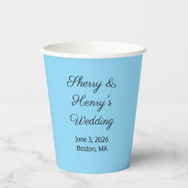 Sweet Letters Blue & Black: Hochzeit Pappbecher