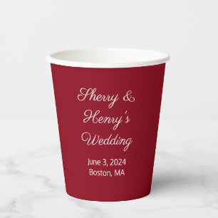 Sweet Letters Maroon Wedding Pappbecher