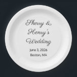 Sweet Letters White & Black Wedding Pappteller<br><div class="desc">Schönheit findet man in einfachen Dingen,  auch in Hochzeitsempfang-Tellern. Bringen Sie mit diesen Tellern Schönheit in Ihre Tischeinstellungen. Personalisierbar. Von Sharon Lee Hudson.</div>