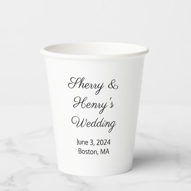 Sweet Letters White Wedding Pappbecher (Vorderseite)