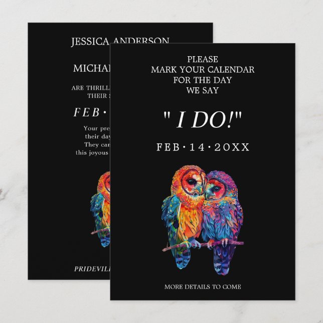 🌈 Sweet LGBTQ Eternal Unity Hochzeit Save The Date (Vorne/Hinten)