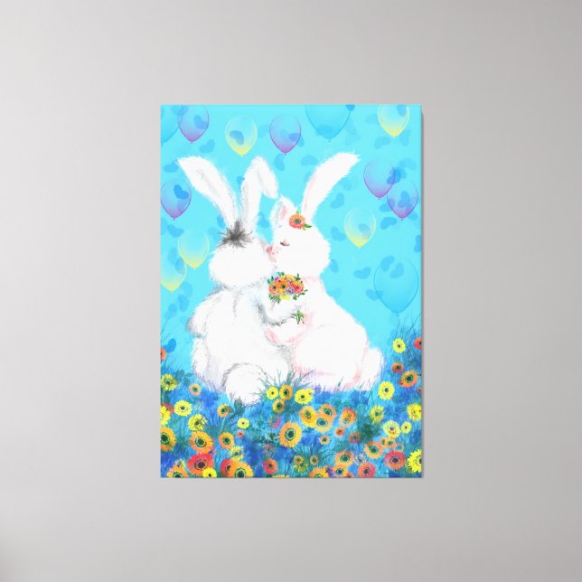 Sweet Liebe Canvas Print Couple Bunny Leinwanddruck (Vorderseite)