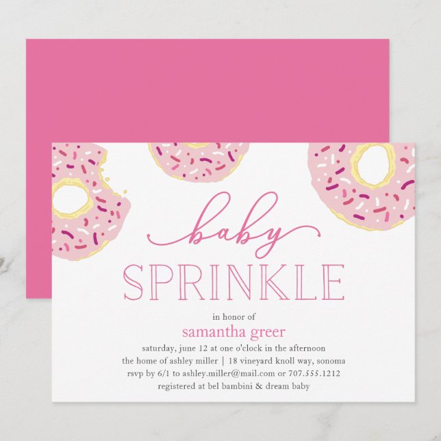 Sweet Liebe | Einladung von Baby Sprinkle (Vorne/Hinten)