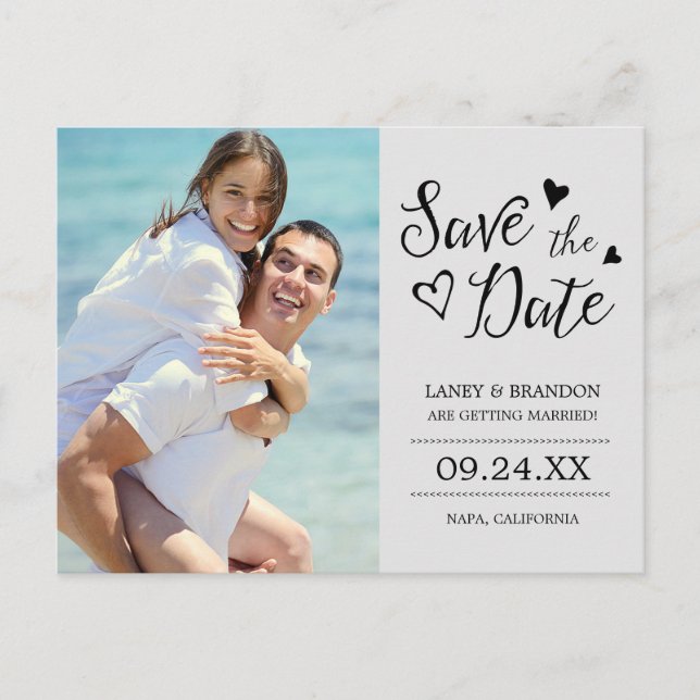 Sweet Liebe Foto Save the Date Postkarte (Vorderseite)