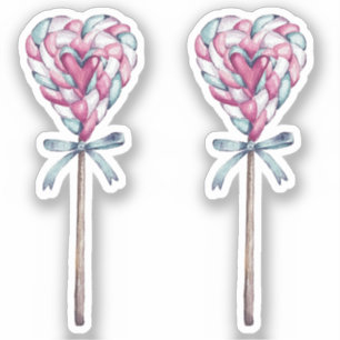 Sweet Liebe Heart Marshmallow Lollipop Sticker