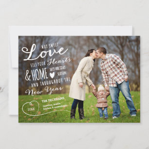 Sweet Liebe Holiday Foto Card / Schwarze Rückseite Feiertagskarte