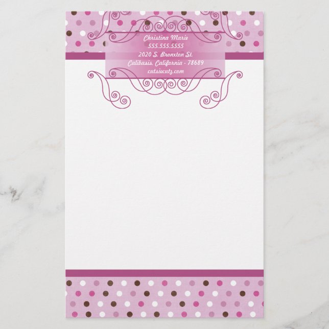 Sweet Liebe Letterhead Stationery Briefpapier (Vorderseite)