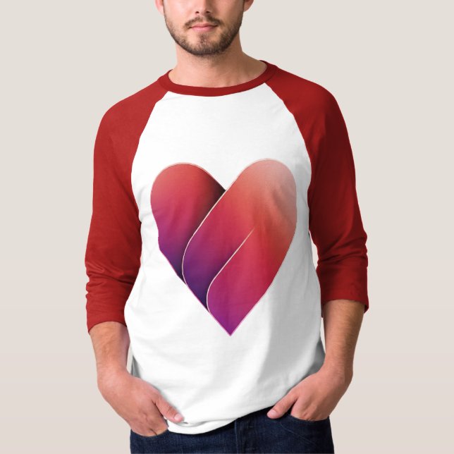 Sweet Liebe Red Heart Design Raglan T-Shirt (Vorderseite)