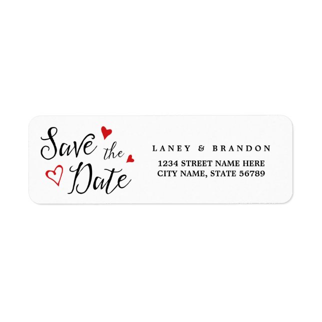 Sweet Liebe Save the Date Rücksendeadresse | Rot (Vorne)