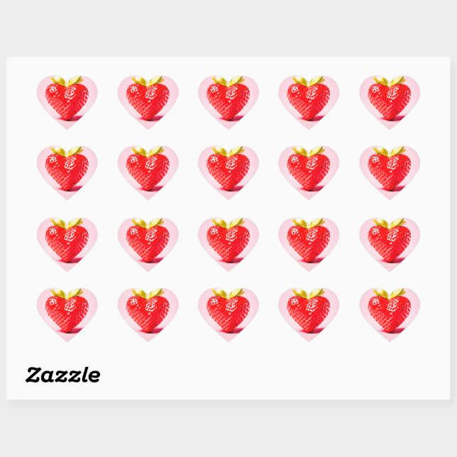 Sweet Liebe Strawberry - Herz-Shaped Liebe Symbol Herz-Aufkleber (Blatt)
