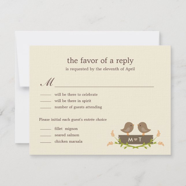 Sweet Liebe Wedding RSVP Card (Vorderseite)