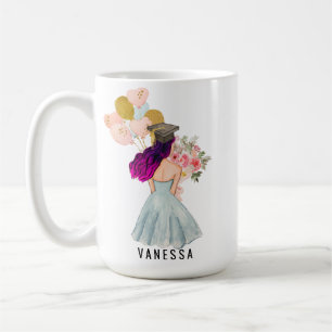 Sweet Light Skin Lila Hair Girl Abschluss Kaffeetasse