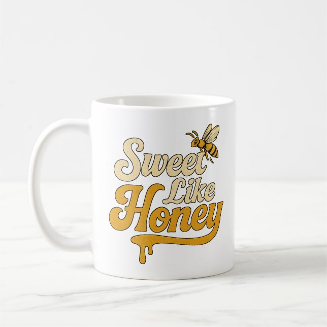 Sweet like Honey Retro Typografie Kaffeetasse (Links)