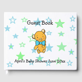 Sweet Lil Teddy Bear Boy's Baby Shower Gästebuch