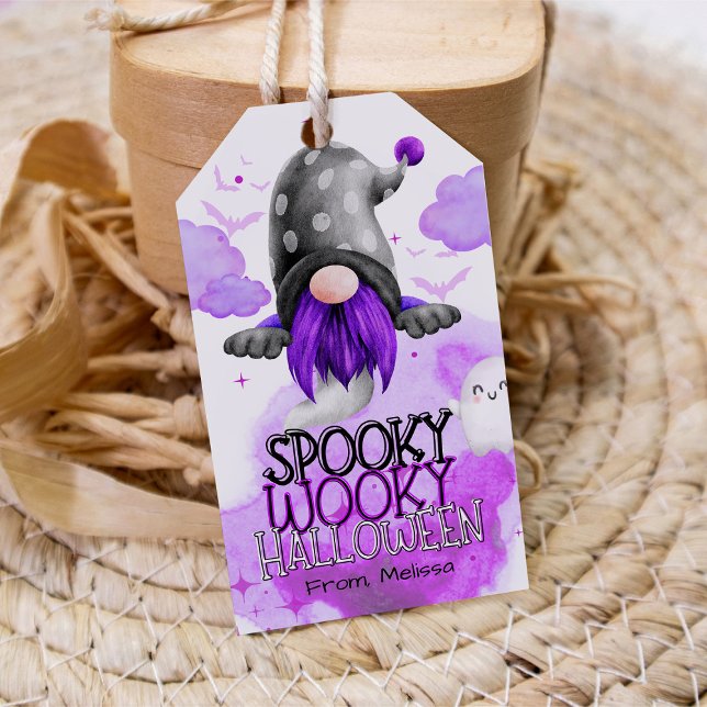 Sweet lila Gnome halloween trick oder treat Gefall Geschenkanhänger (Von Creator hochgeladen)
