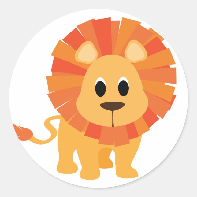 Sweet Lion Classic Round Sticker (Vorderseite)