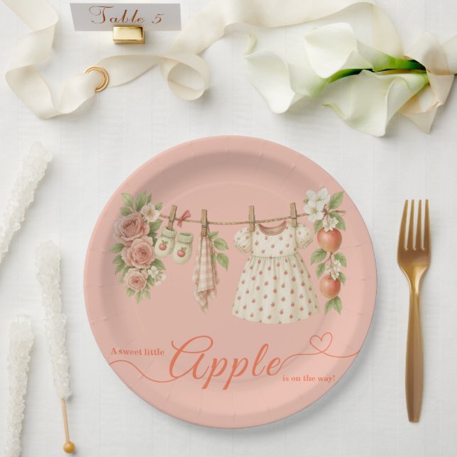 Sweet Little Apple Baby Shower | Fall Rustic Baby  Pappteller (Hochzeit)