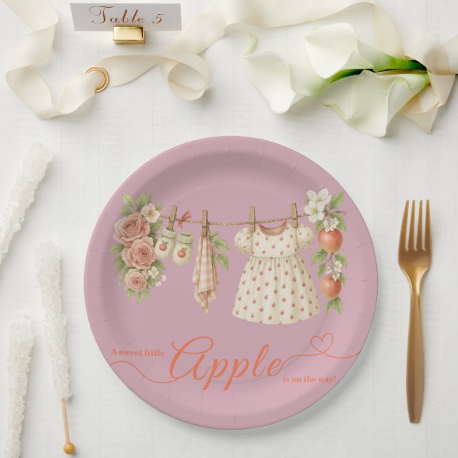 Sweet Little Apple Baby Shower | Fall Rustic Baby  Pappteller (Hochzeit)