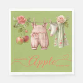 Sweet Little Apple Baby Shower | Fall Rustic Baby Serviette