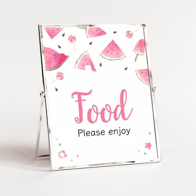 Sweet Little Baby Watermelon Baby Showfood Poster (Watermelon Sweet Little Baby Shower Food Sign)