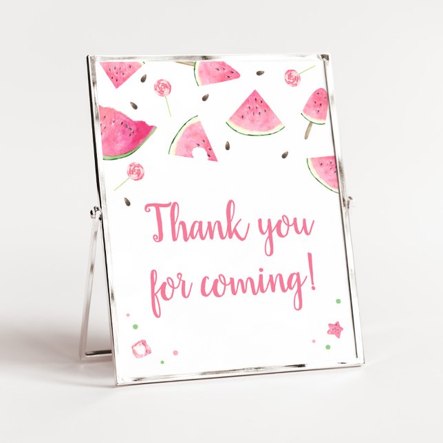 Sweet Little Baby Watermelon Vielen Dank für Ihr K Poster (Watermelon Sweet Little Baby Shower Thank you for Coming Sign)