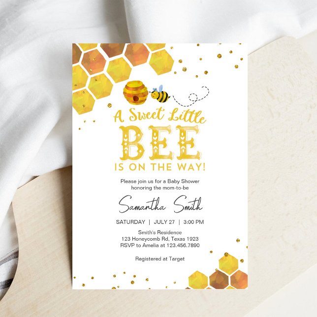 Sweet Little Bee Honey Bee Baby Shower Invitation Einladung (Von Creator hochgeladen)