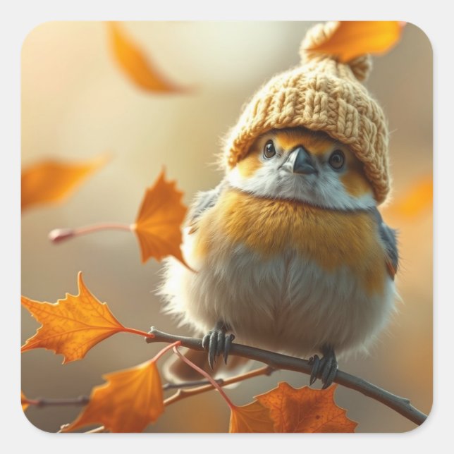 Sweet Little Bird Square Sticker (Vorderseite)