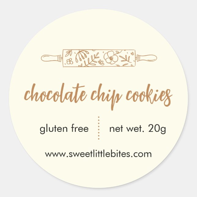 Sweet Little Bites Bakery Chocolate Cookies Runder Aufkleber (Vorderseite)