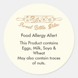 Sweet Little Bites Bakery Food Allergy Allert Runder Aufkleber