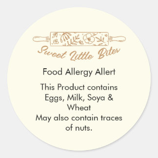 Sweet Little Bites Bakery Food Allergy Allert Runder Aufkleber