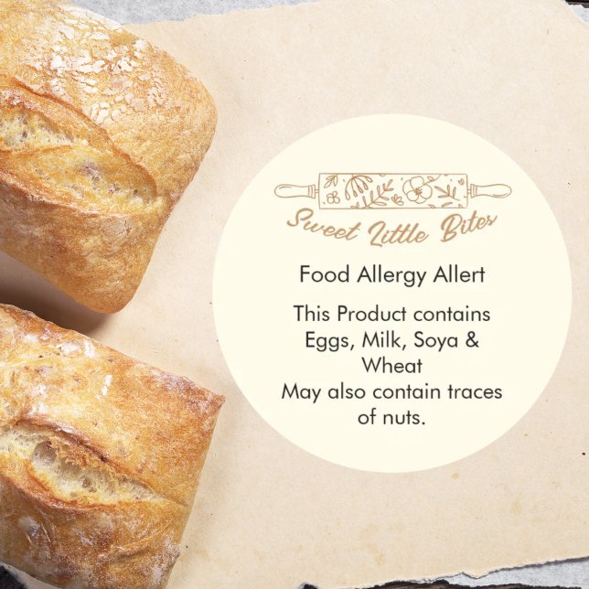 Sweet Little Bites Bakery Food Allergy Allert Runder Aufkleber (Von Creator hochgeladen)