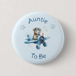 Sweet Little Boy on Way Baby Shower Button
