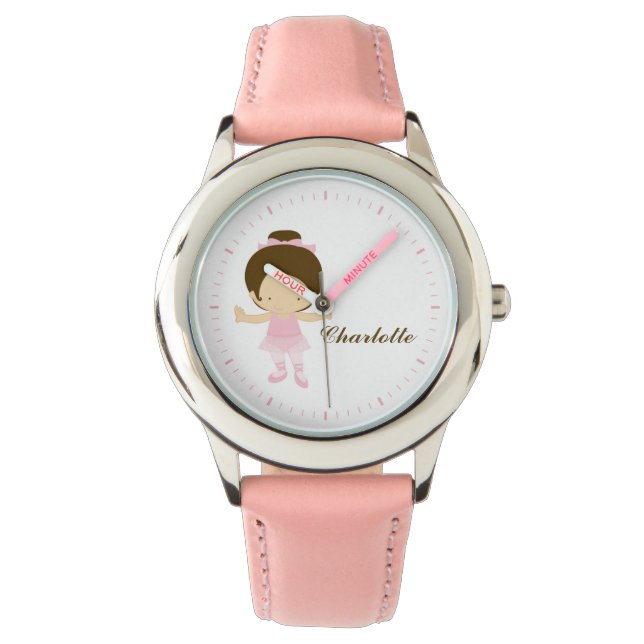 Sweet Little Brünett Ballet Dancer Armbanduhr (Vorderseite)