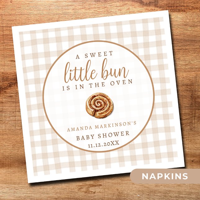 Sweet Little Bun in the Oven Neutral Baby Shower  Serviette (Von Creator hochgeladen)