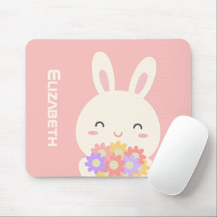 Sweet Little Bunny & Blume Individuelle Name Pink Mousepad
