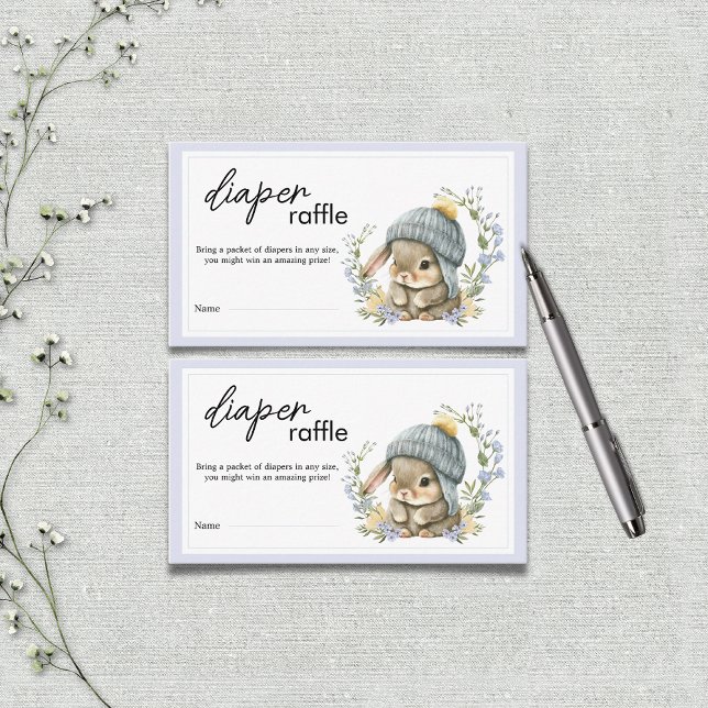Sweet Little Bunny Botanical Diaper Raffle Begleitkarte (Sweet Little Bunny Botanical Diaper Raffle Enclosure Card)
