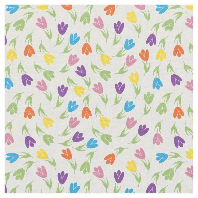 Sweet Little bunte Tulips Muster - Sammlung Stoff (Nahaufnahme)